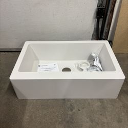 New 33” Farmhouse Granite Composite Single Bowl Apron Front Kitchen Sink