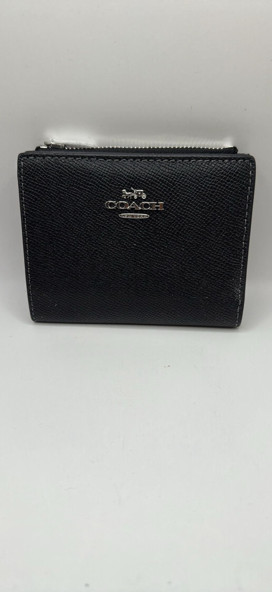 Coach CR983 Black Cross Grain Leather Bifold Wallet