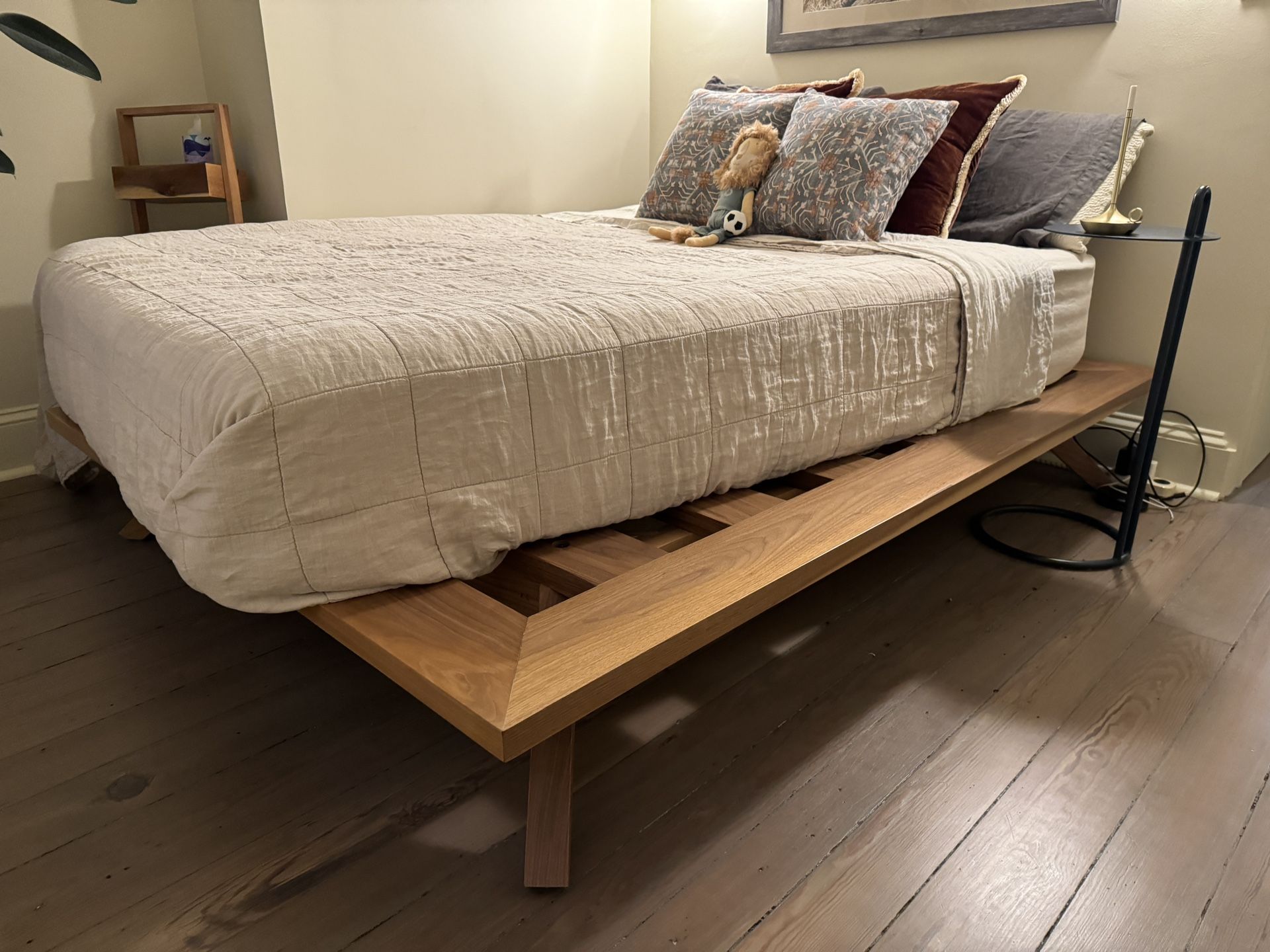 Avocado MidCentury Modern Queen Bed and Mattress for Sale in
