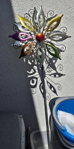 Multi Color Windmill Garden Art