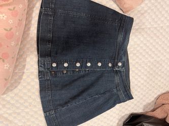 Dark Wash Denim Mini Skirt with Studs