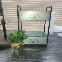 Rae DUNN metal 2 TIER HELF kitchen Office 