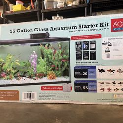 55 Gal New Fish Tank With Heater And Hood Light