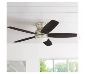 Home Decorators Collection Ashby Park 52 in. White Color Changing Integrated LED Brushed Nickel Ceiling Fan - New