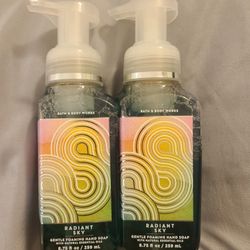 New. Bath And Body Works. (2) Bottles Of Radiant Sky Gentle Hand Soap.