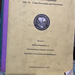 CDCR Rules And Regulations Books