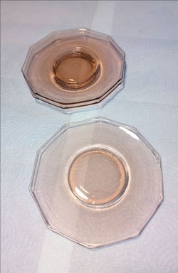 Depression glass Cambridge pink decagon small plates