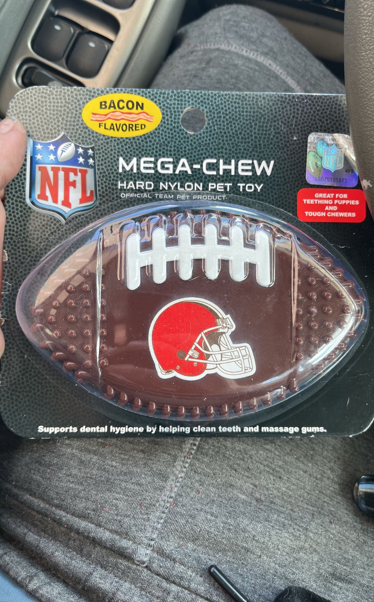 Amazing Bacon Flavored Cleveland Browns, Dog Chew Toy