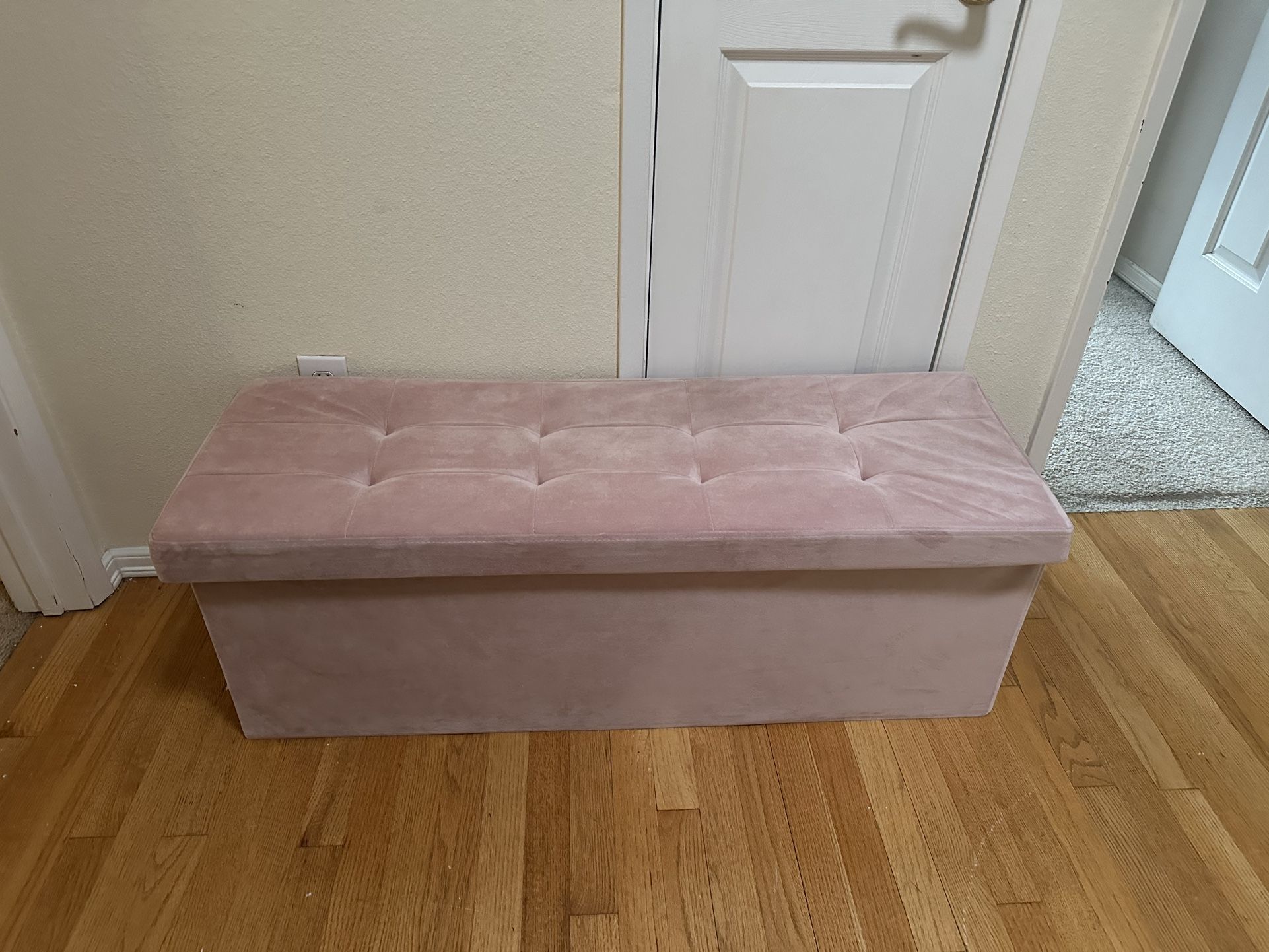 Storage Ottoman Bench Pink