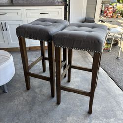 Grey Tufted Stools
