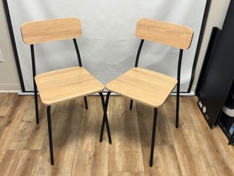 Modern Dining Chairs with Wood Seat, Set of 2