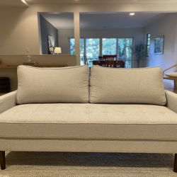 Light Gray Mid Century Modern Sofa 