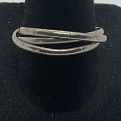 Triple Interlocking Sterling Silver Size 8 Ring