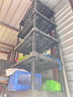 2 Gracious Living XL Heavy-Duty Storage Shelves, Knect-A-Shelf 5-Shelf Ventilated Storage Shelving Rack for Home Organization, Black