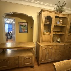 Vintage China Cabinet With Matching Buffet Table