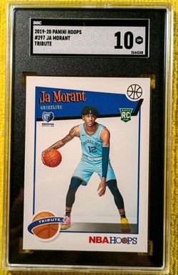 2019-20 Panini Hoops #297 Ja Morant Tribute Rookie RC SGC 10 Gem Mint