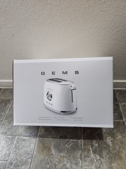 NOS Gems Vintage White Toaster – 2-Slice, Wide 1½″ Slots, Brand New"