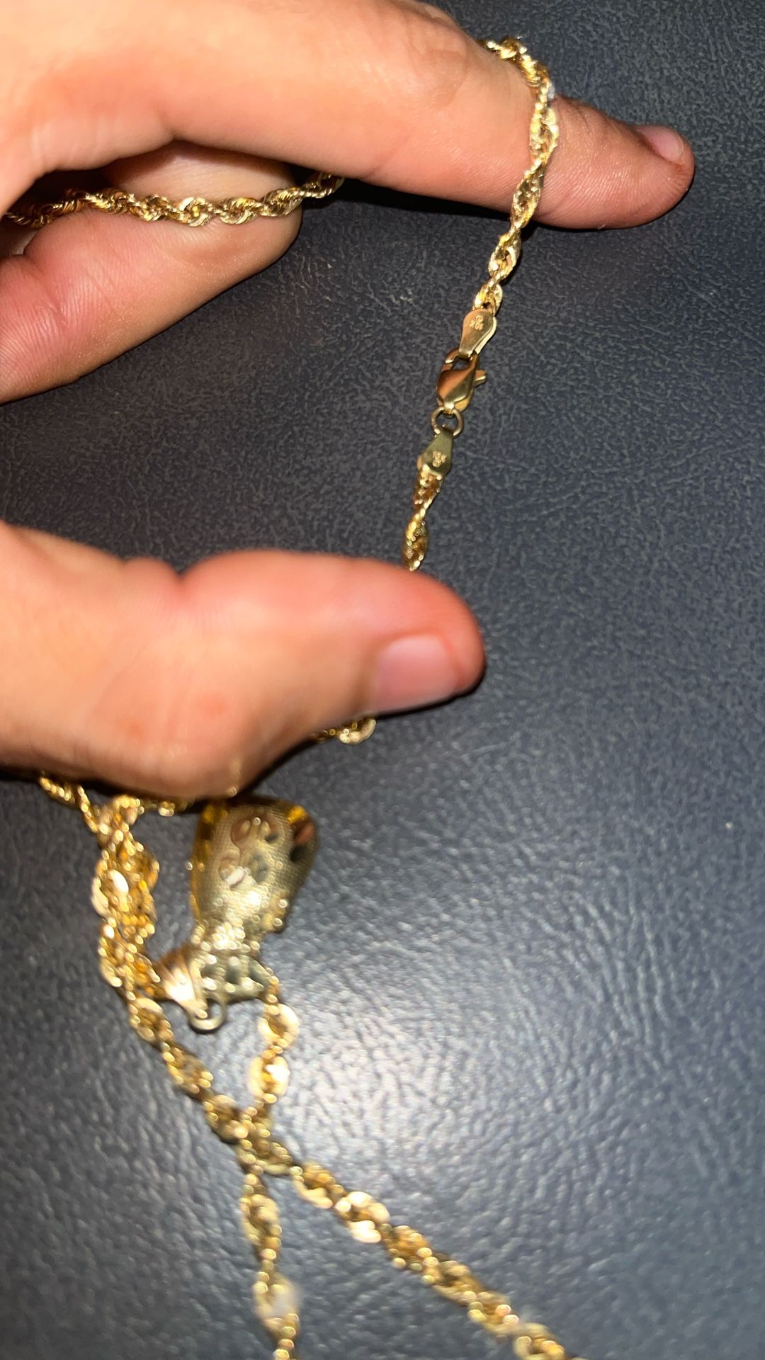 Gold Rope 22 10k Chain (pendant Not Included)