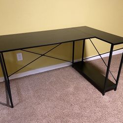 L Shape Black Computer Desk