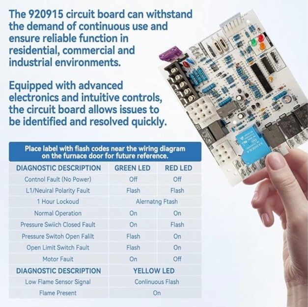 🔥 Furnace Control Board 920915 Replacement for 624742, 904840, 624844 – Fits G7 M7 Series Gas Furnaces! 🔥
