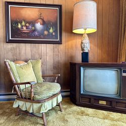Mid Century Vintage Tell City Wingback Rocker Chair