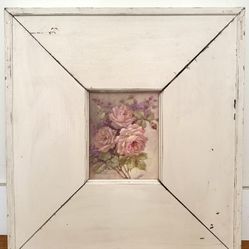 Large Vintage Christie Repasy Roses Giclee Print In Wide Wood Frame! Shabby Chic