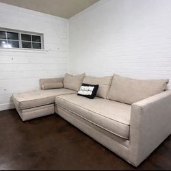 Modern Beige Sectional w/ Chaise – Clean, Comfy, Ready Today - FREE DELIVERY