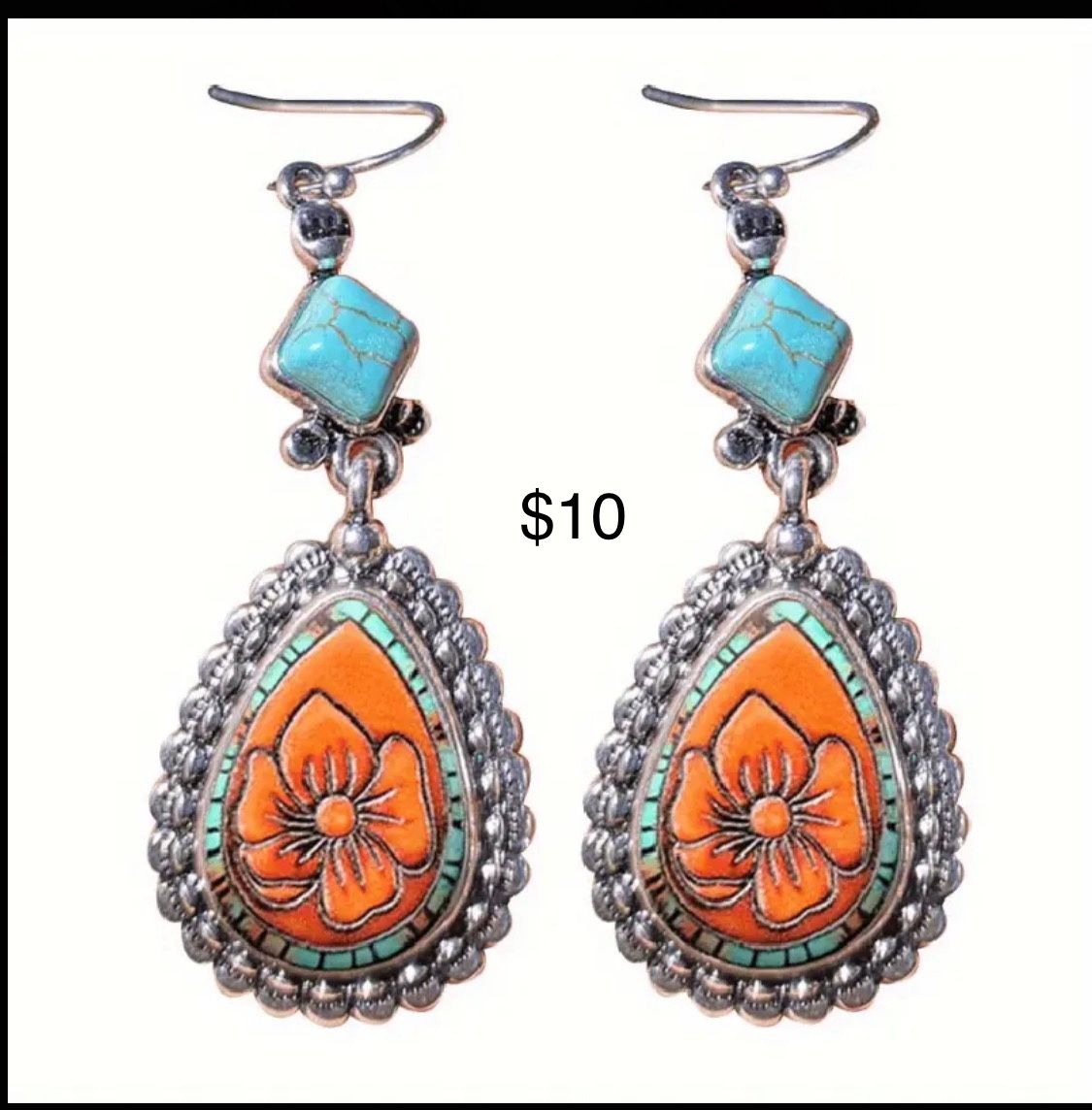Small Turquoise Flower Earrings