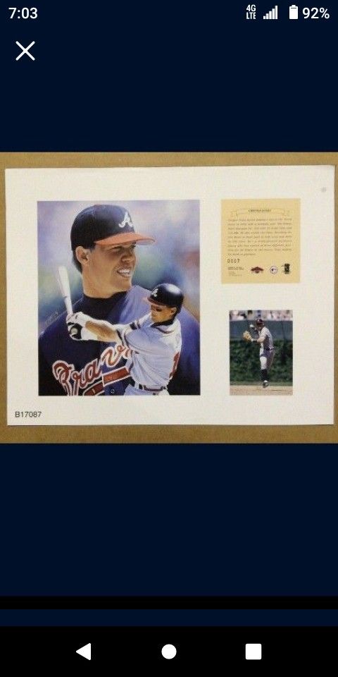 Atlanta Braves Chipper Jones Lithograph