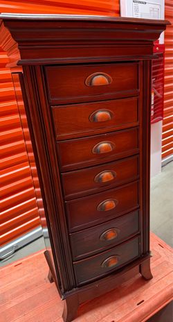 Large Wooden Jewelry Box Armoire