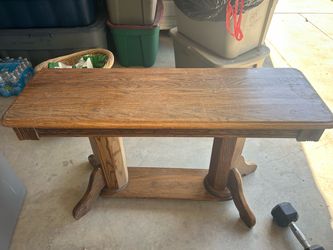 Solid oak sofa table