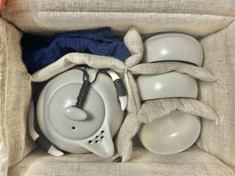 Tea Set With Teapot And Teacups In Fabric Gift Box 