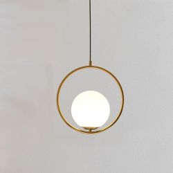 Gold Ring Circle Globe Wall Light – Modern Minimalist Round Fixture
