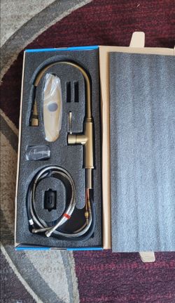 Brushed Gold Kitchen Faucet with Pull-Down Sprayer