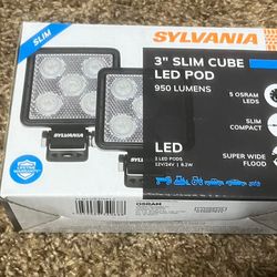 TWO SYLVANIA    3 “ INCH SLIM CUBE LED PODS 