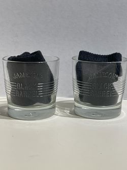 2 JAMESON IRISH WHISKEY BLACK BARREL GLASSES