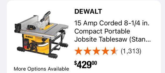 DeWalt 8-1/4" Table Saw
