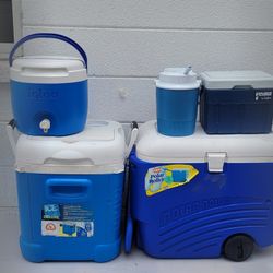 $15-$35 New, Slightly Used, Vintage Rubbermaid And  igloo Coolers And Jugs 