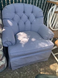 Blue rocking chair