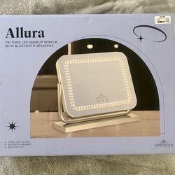 NEW Impressions Allura Tri-Tone LED Makeup Mirror with Bluetooth Speakers