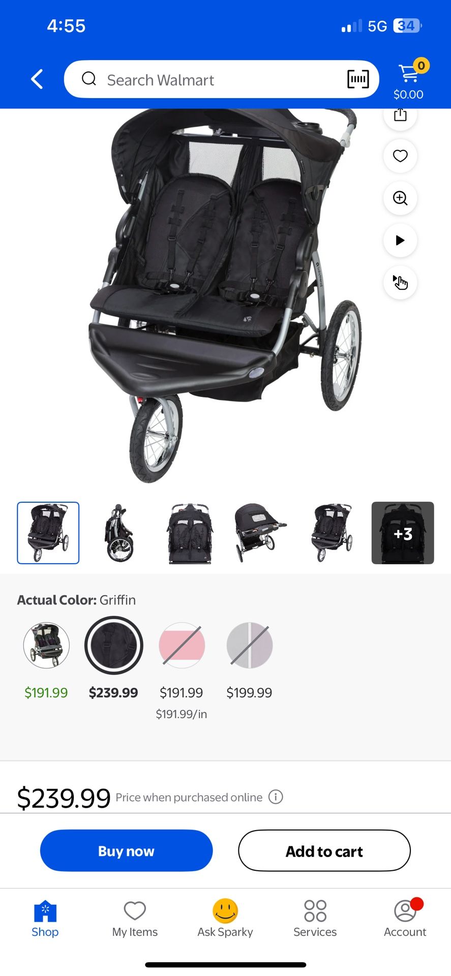 No y Double Stroller
