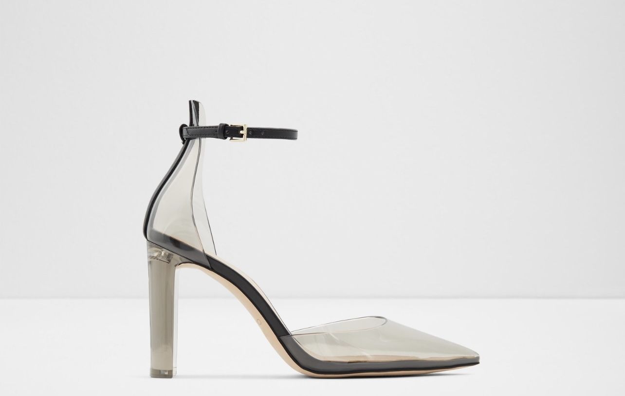 Black Clear Pointy Heel 