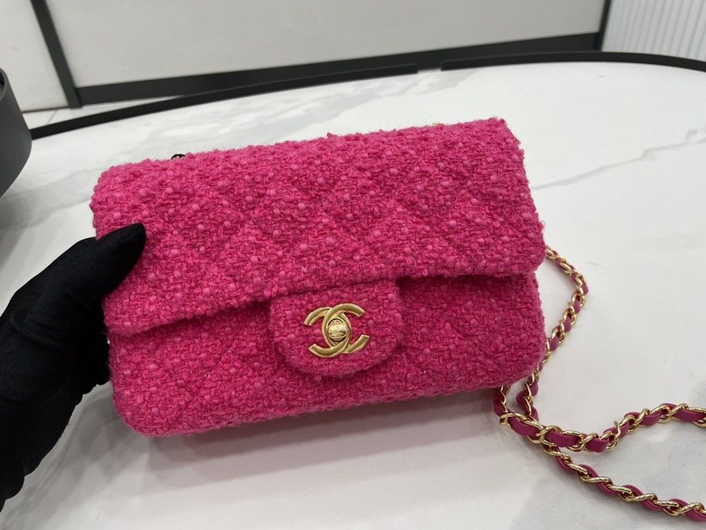 Chanel Pink Tweed Bag 