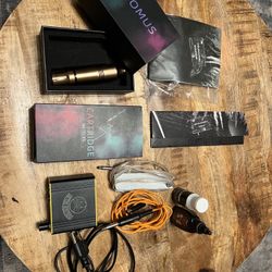 Used Atomus Tattoo Beginner Kit with Rotary Pen, Power Supply, 17 Mixed Cartridge Needles