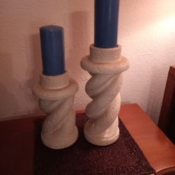 2 Swirl Design Candle Holders