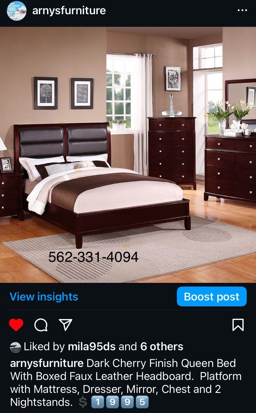 🍒 Complete Bedroom Set. Cherry 🍒  Color.  