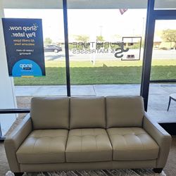 100% Real Leather Sofa-Galligher 