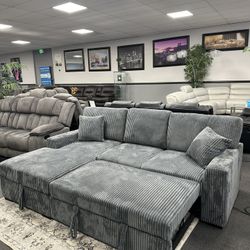 Gray Sofa Sleeper Pull Out Bed