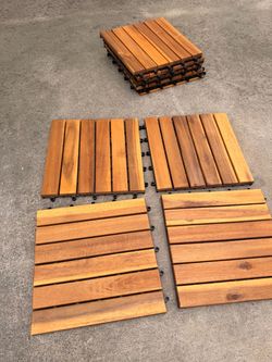 12in x 12in Interlocking Wood Deck Tiles for Patio Set of 20