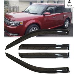 Deebior 4pcs Original Window Visors for 2009-2019 Ford Flex 94079 Extra Durable Tape-on, UV Protection Rain Guard, Original Vent Wind Deflector, Out-C